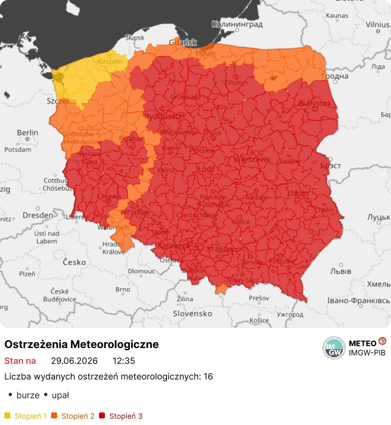 Ostrzeżenia pogodowe dla Dolnego Śląska